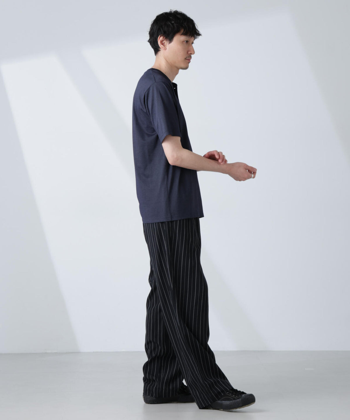ソラーロライトストレッチヘンリーネックTシャツ(セットアップ可)