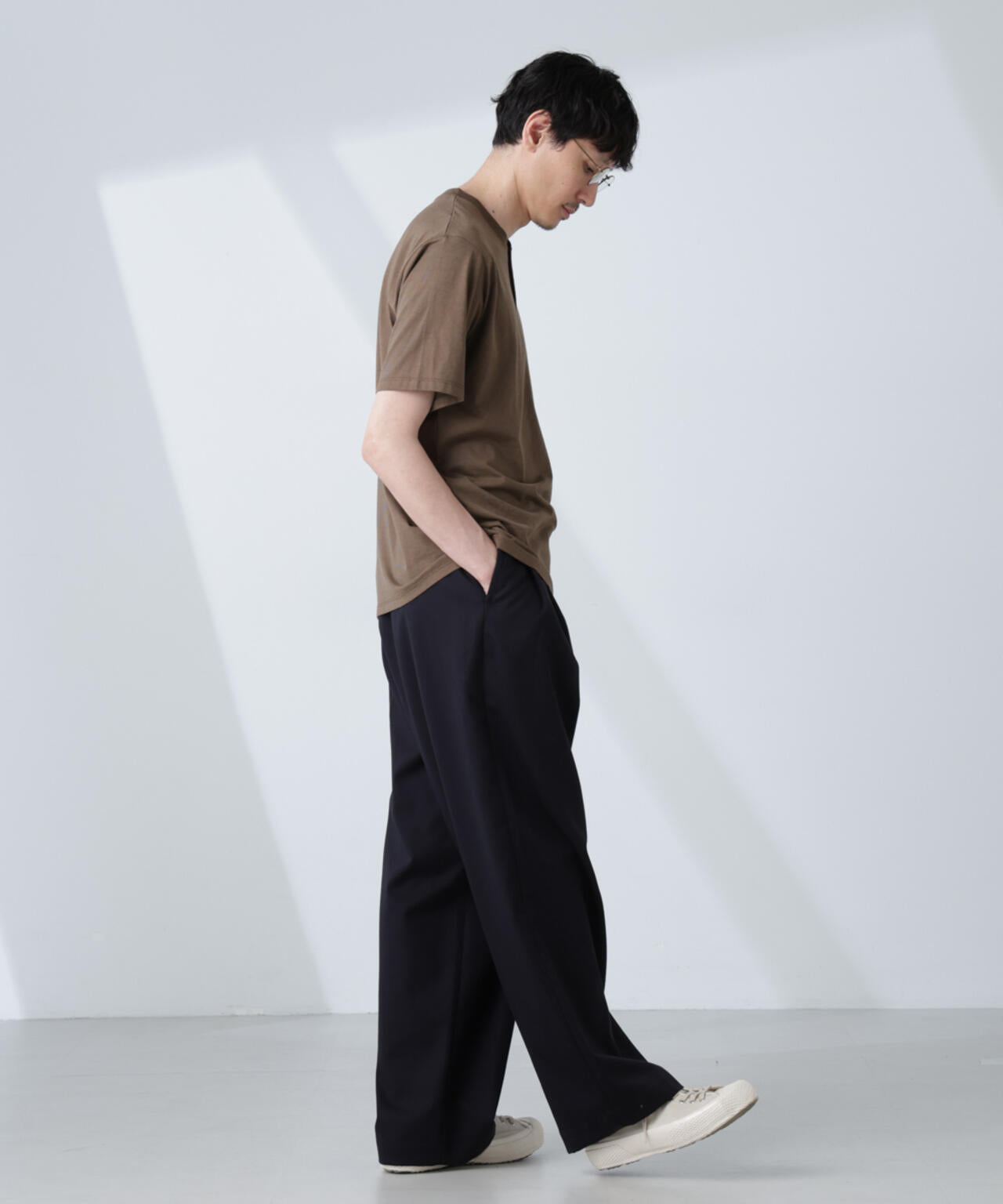 ソラーロライトストレッチヘンリーネックTシャツ(セットアップ可)
