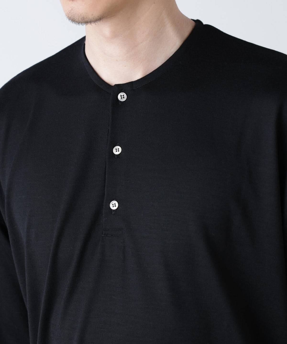 「ALL-DAYS COMFORT 100% WOOL」 ヘンリーネックTEE