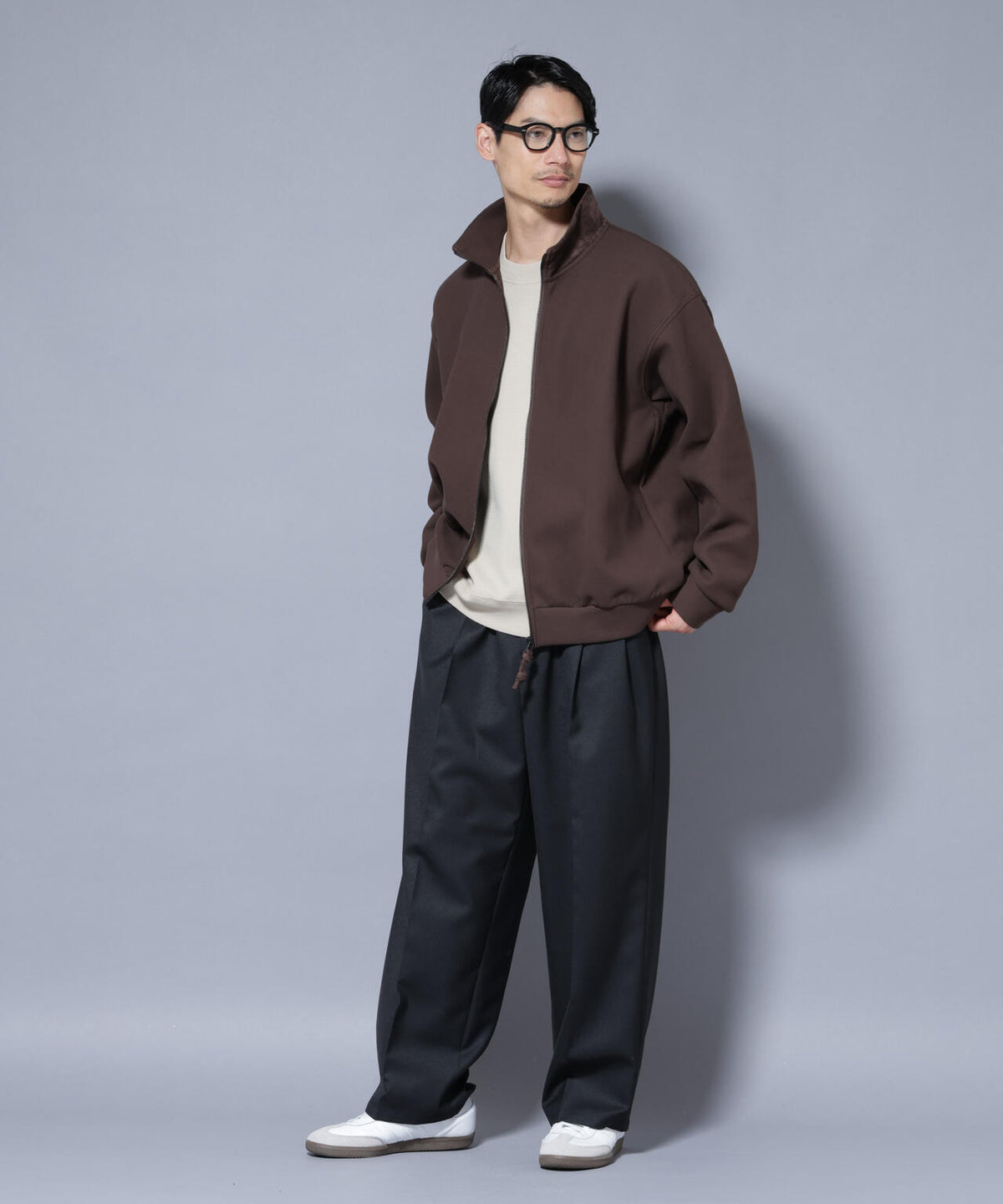 スーパーストレッチブラッシュドポンチブルゾン