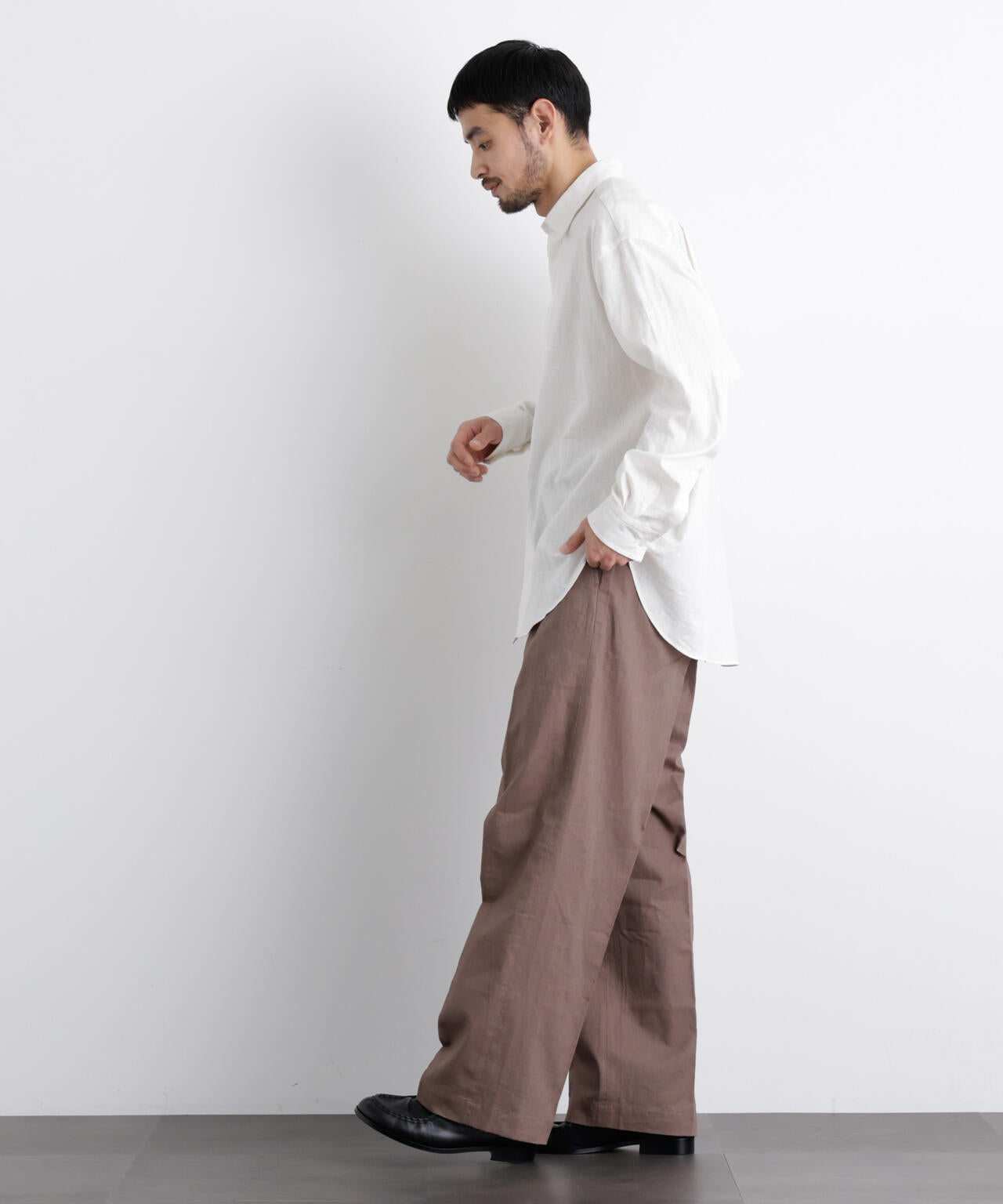 「FRENCH LINEN」リネンコットンレギュラーシャツ