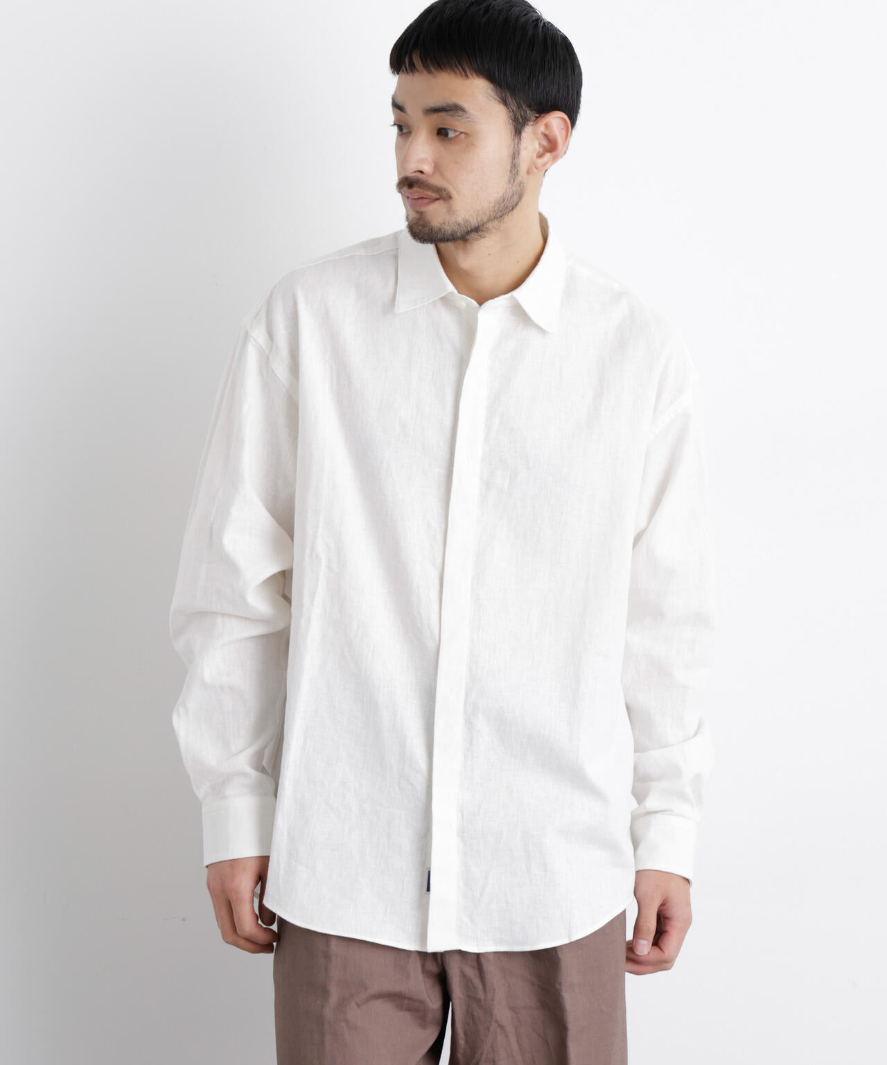 「FRENCH LINEN」リネンコットンレギュラーシャツ