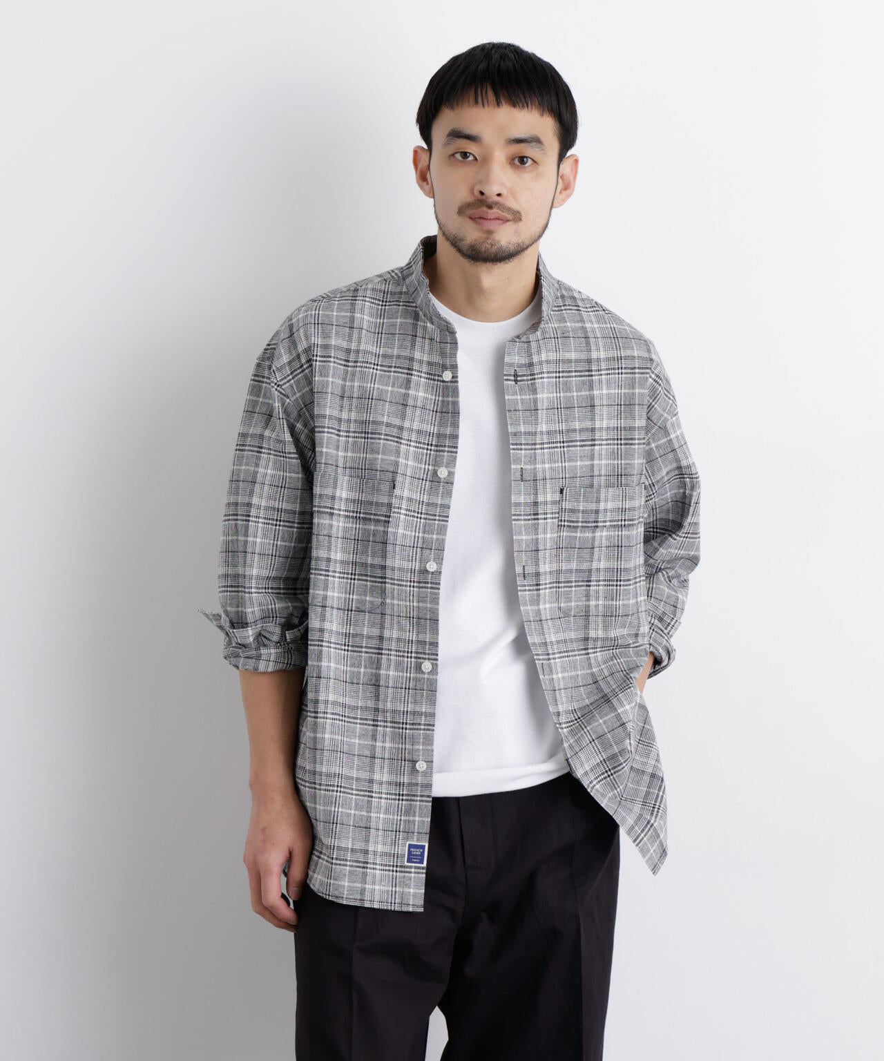 「FRENCH LINEN」リネンコットンスタンドシャツ