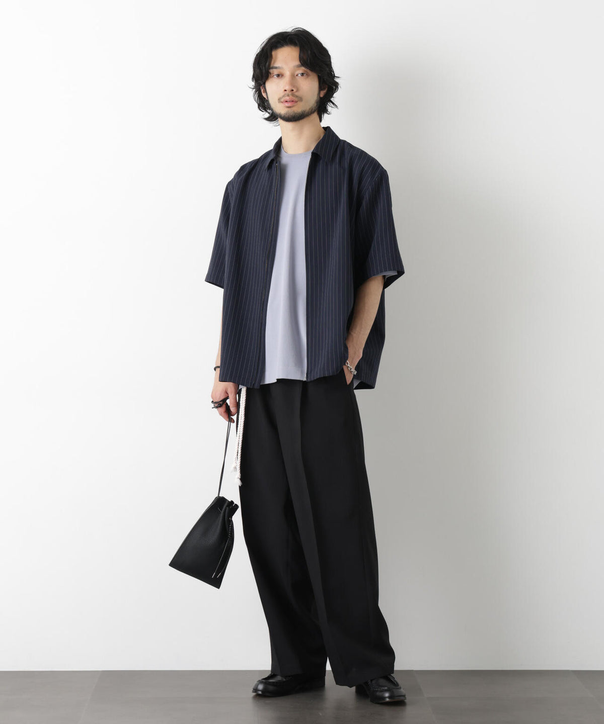 「メランジドライ」ZIPシャツブルゾン(セットアップ可)