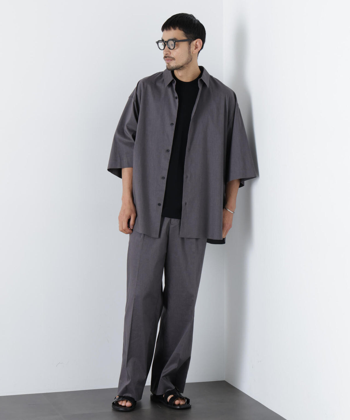 「ASSEMBLANC」リネンミックス1タックトラウザーズ(セットアップ可)