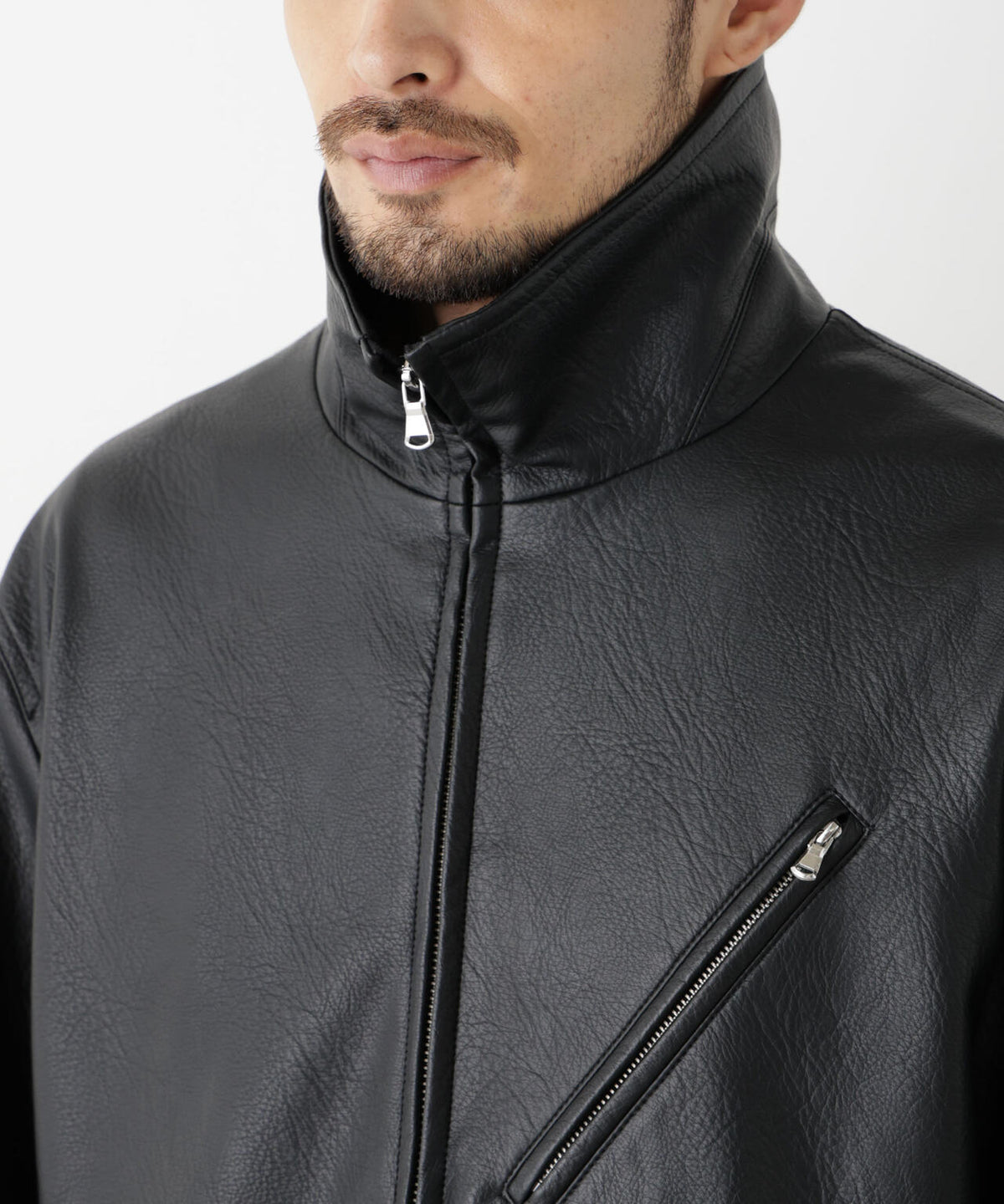 「SURPLUS」 フェイクレザーブルゾン