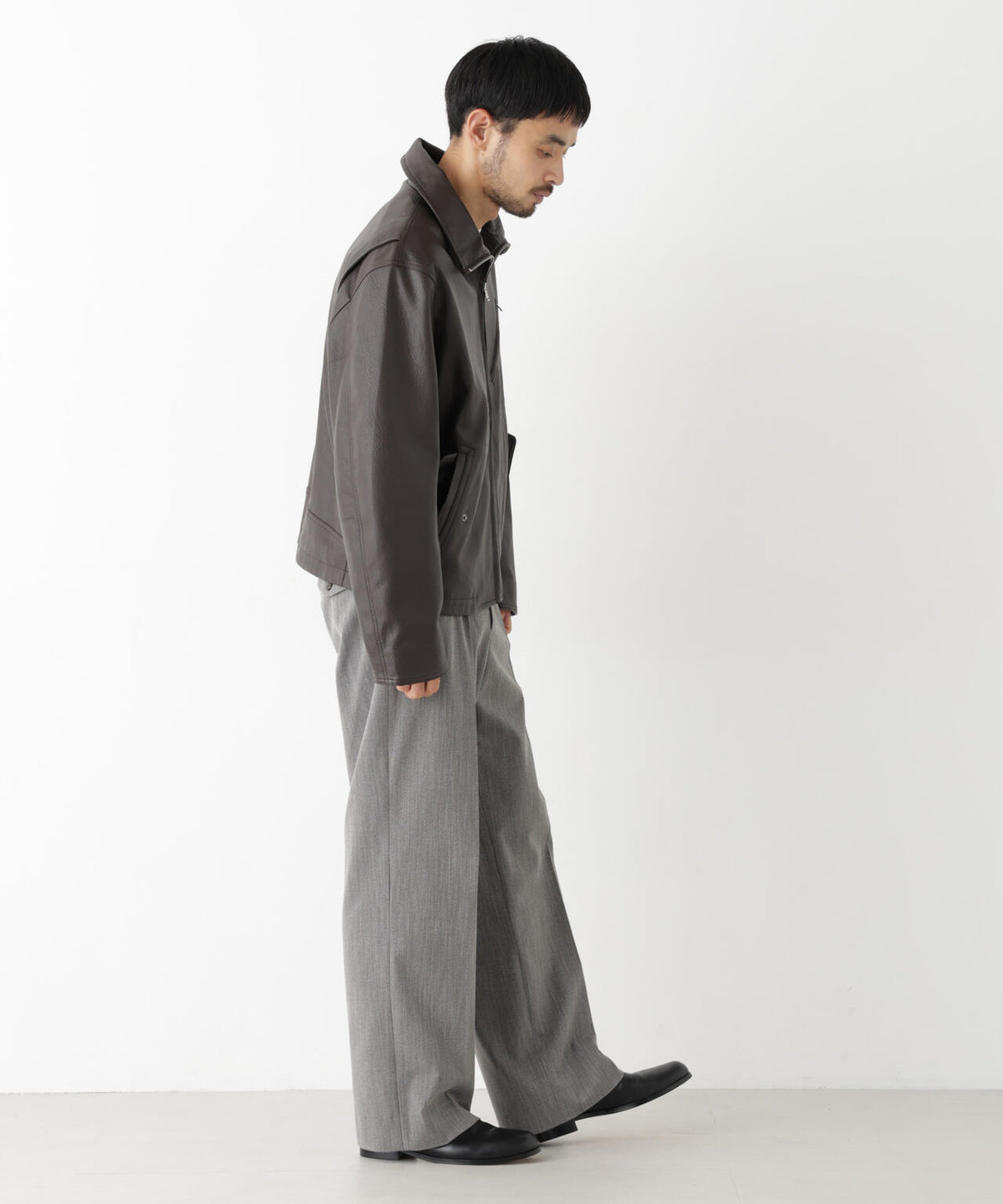 「SURPLUS」 フェイクレザーブルゾン