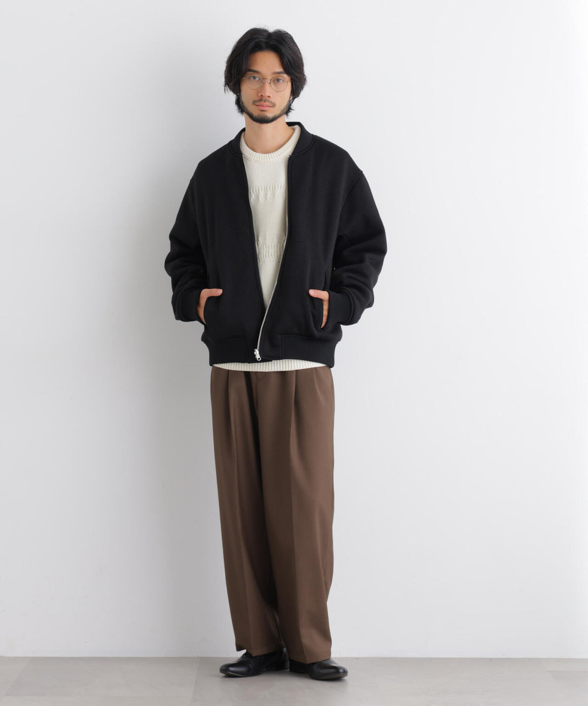 ニットフリースリバーシブルブルゾン