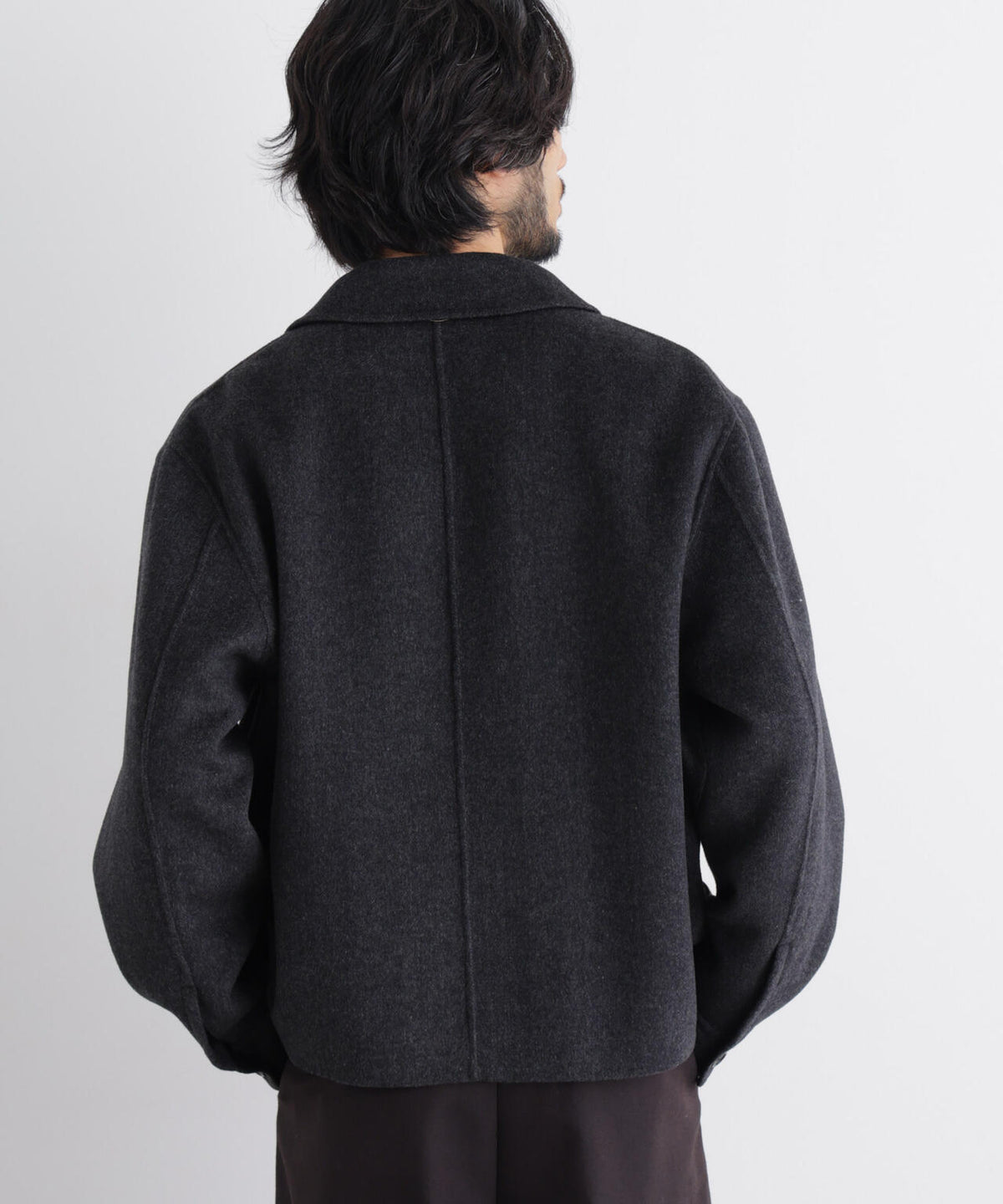 「ASSEMBLANC」 カシミヤブレンドリバーZIPブルゾン