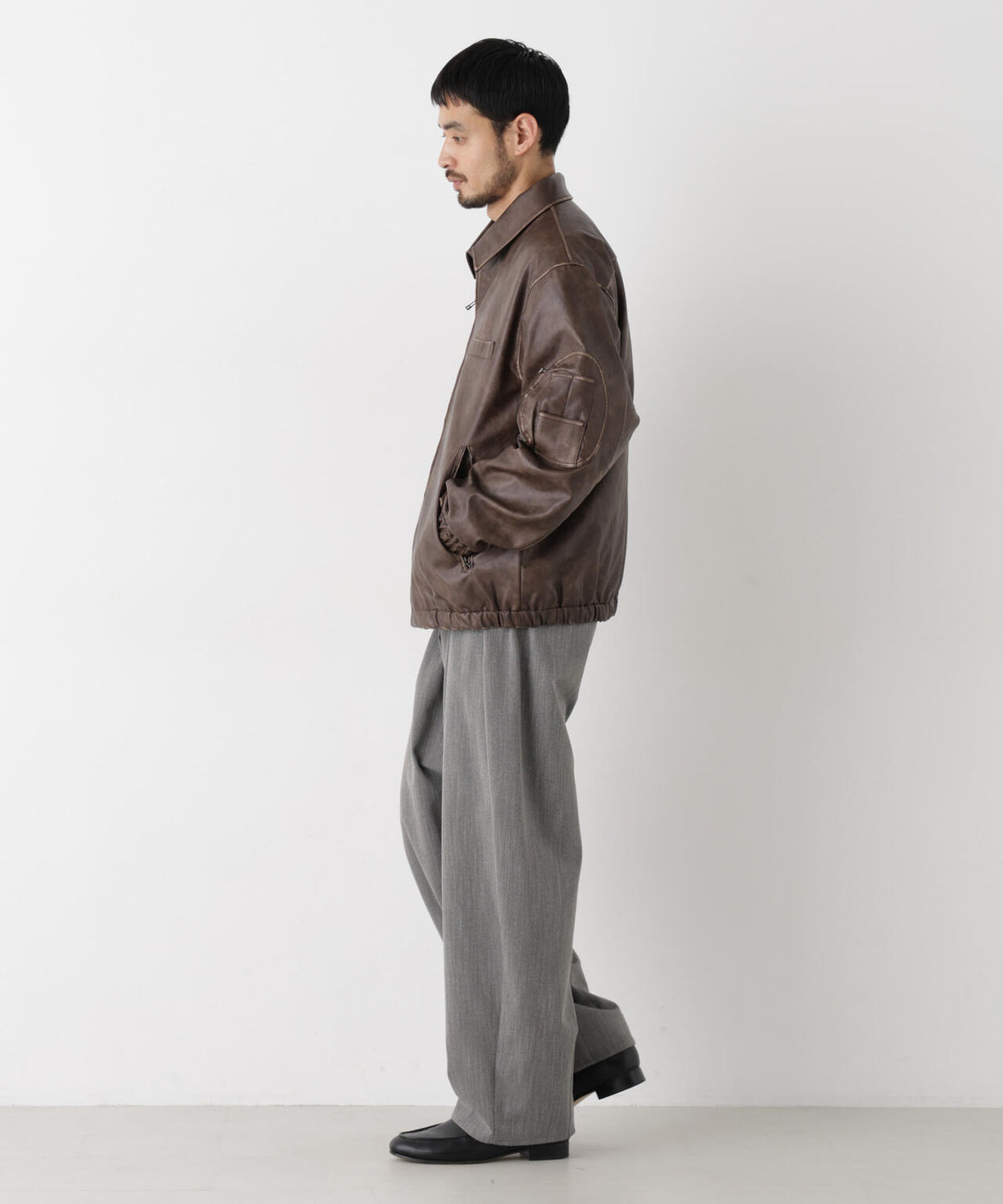 「SURPLUS」フェイクレザーフライトジャケット