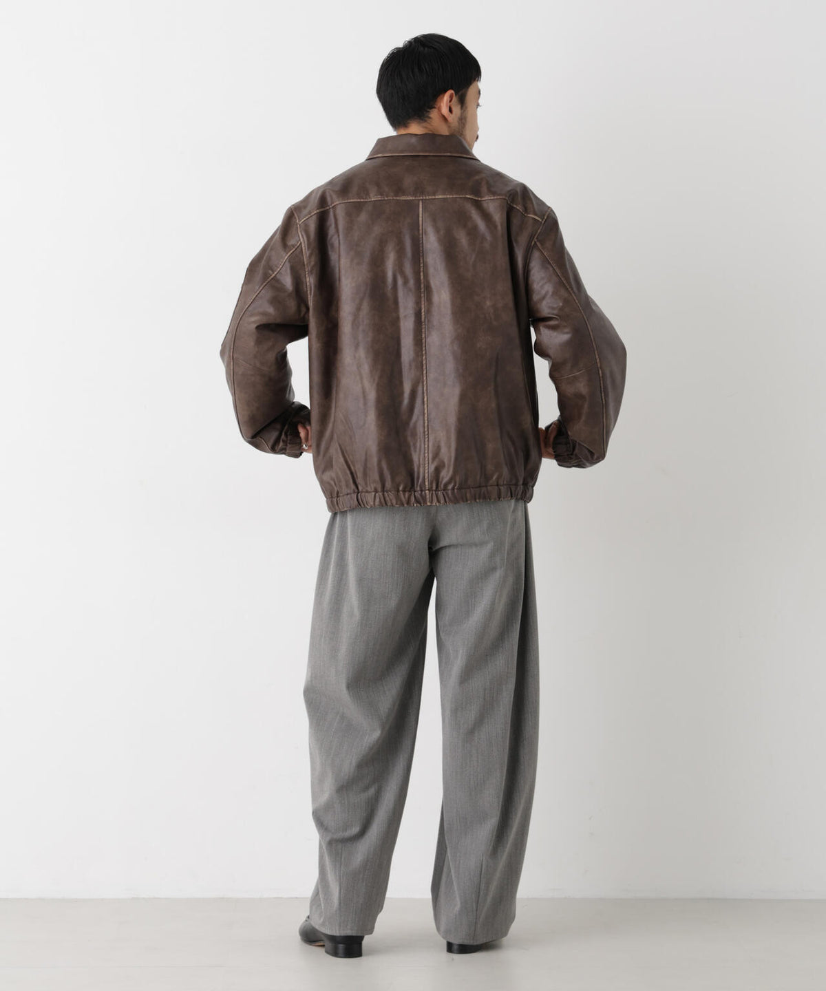 「SURPLUS」フェイクレザーフライトジャケット