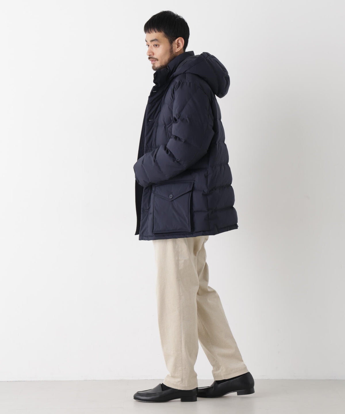 ALLIED FEATHER+DOWN ステッチミドルダウン フード脱着/撥水