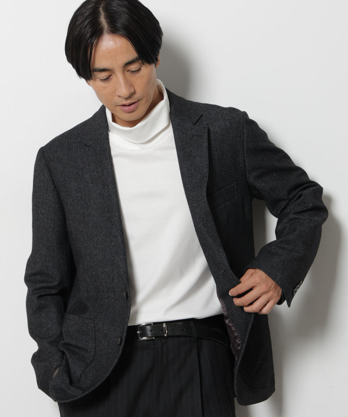 「DamerinoJacket」 カシミヤミックスウォッシャブルツイードジャケット