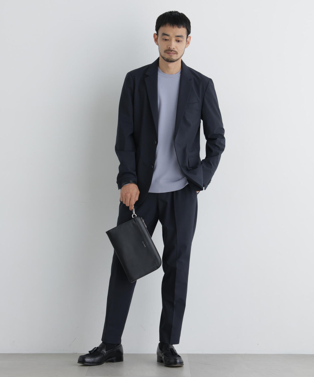 【ストレッチ/マシンウォッシャブル】「Damerino」ウールライクトロストレッチセットアップ/WASHABLE