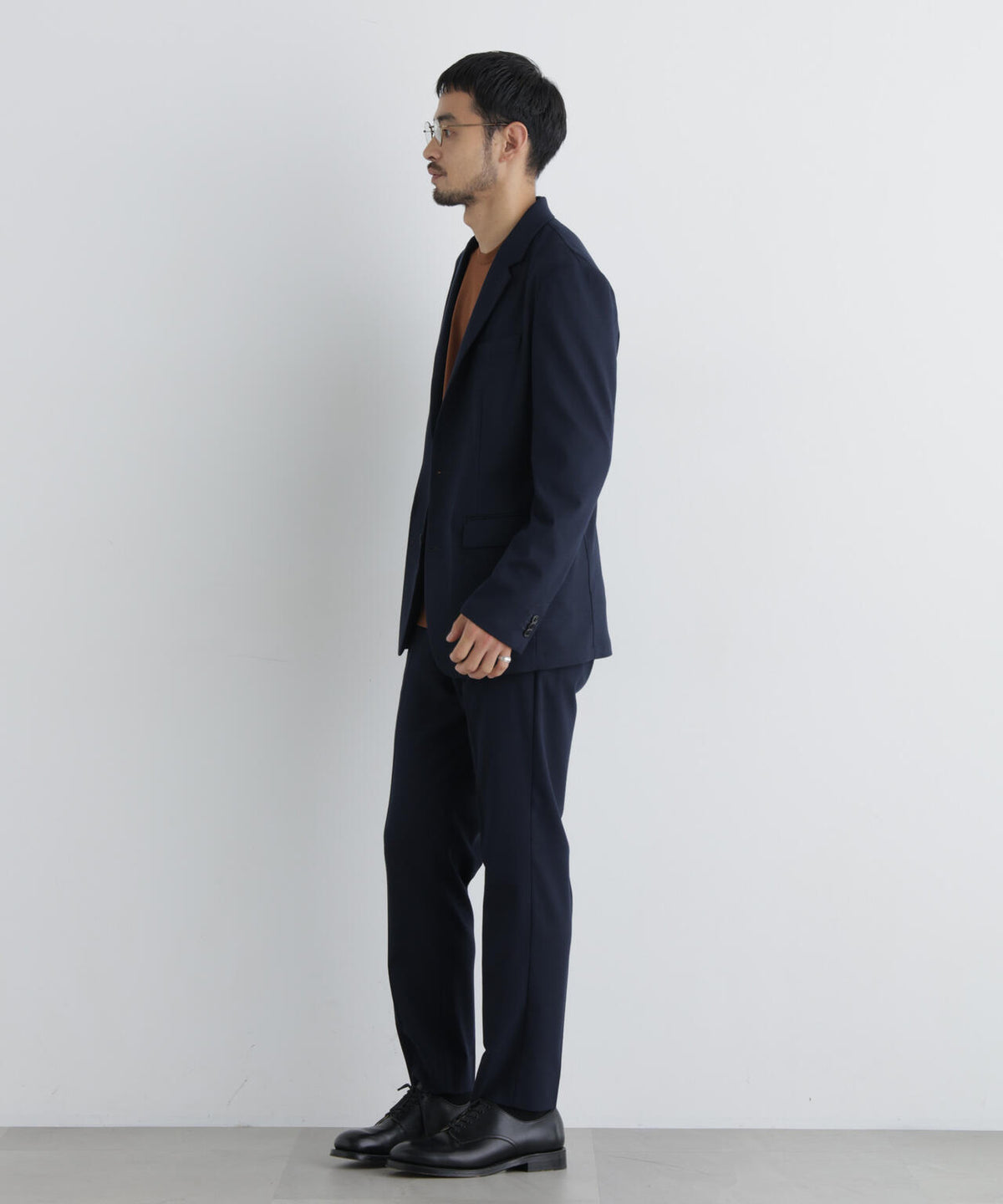 【ストレッチ/マシンウォッシャブル】「Damerino」 T/Rスラブストレッチセットアップ/WASHABLE
