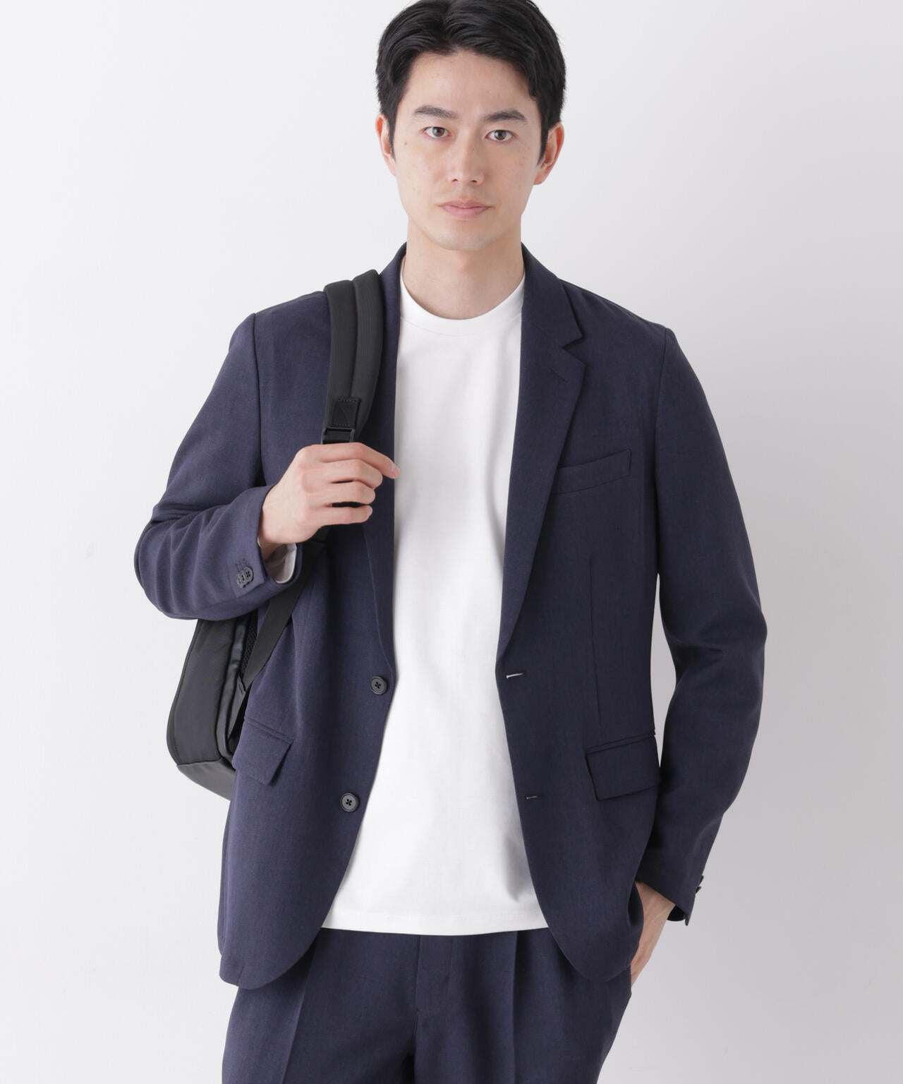 【大人気セットアップ】「Damerino」メランジエアシャークストレッチセットアップ/WASHABLE