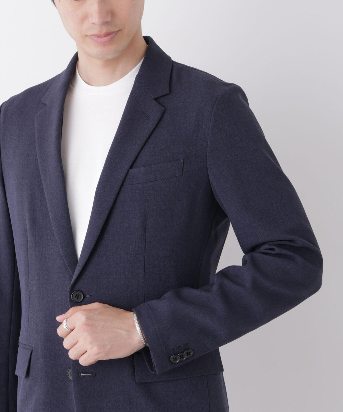【形態安定】「Damerino」メランジエアシャークストレッチセットアップ