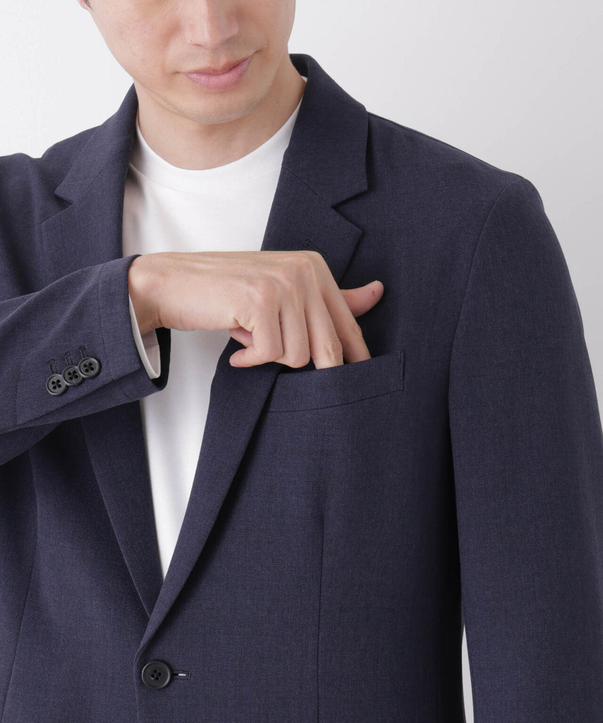 【形態安定】「Damerino」メランジエアシャークストレッチセットアップ