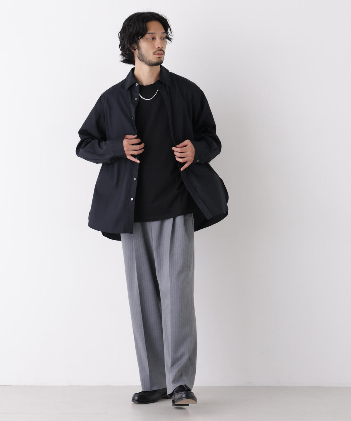 「ASSEMBLANC」Wrinkleワイヤーワッシャーシャツ
