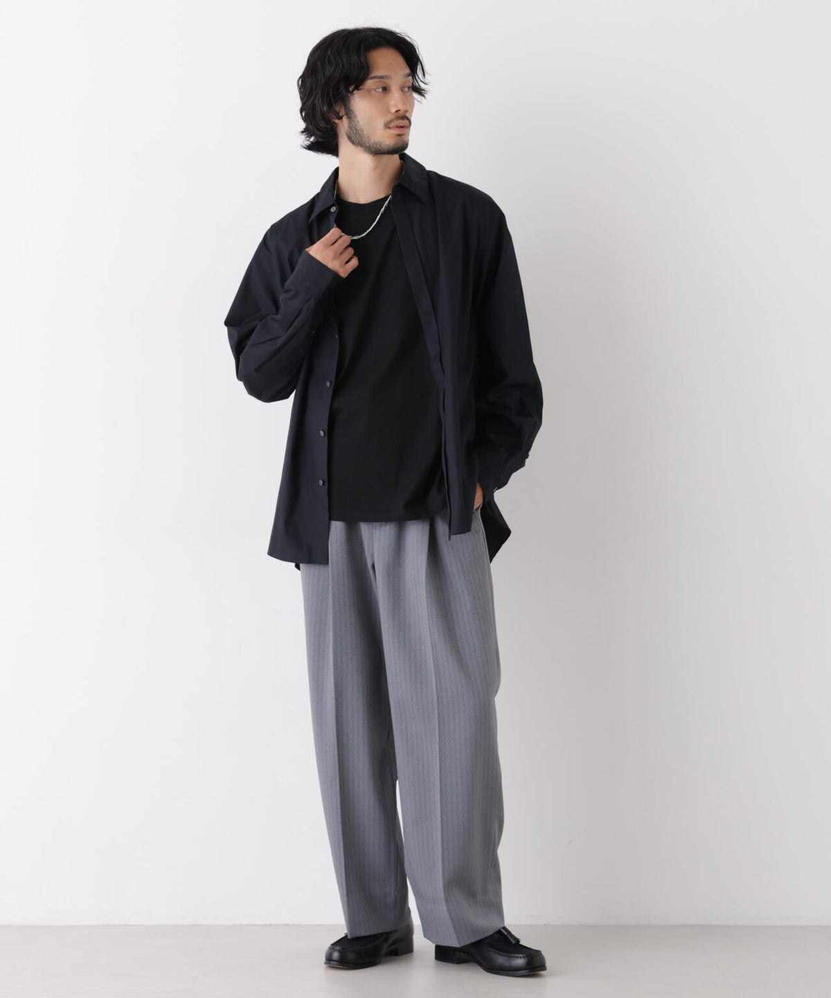 「ASSEMBLANC」Wrinkleワイヤーワッシャーシャツ