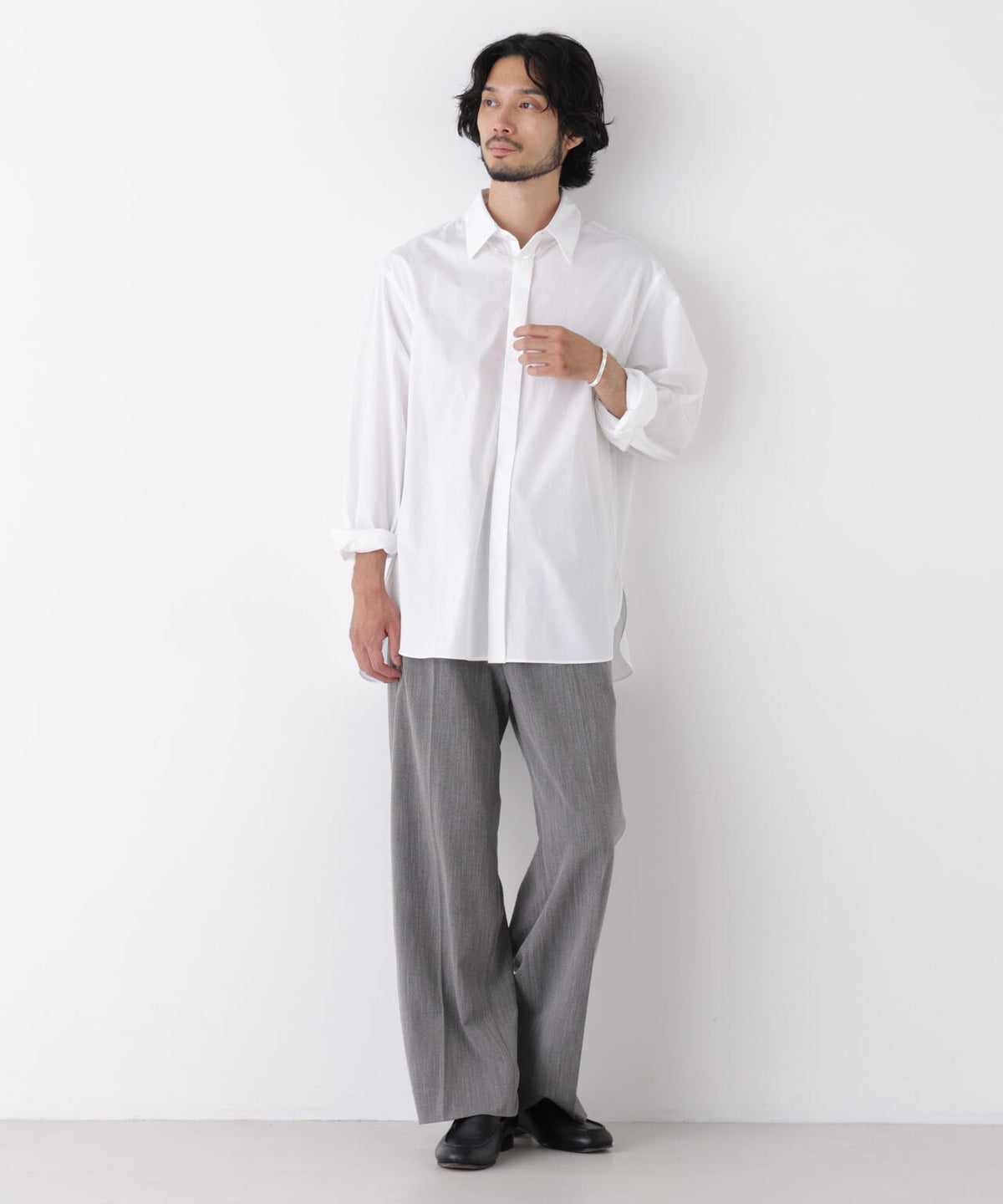 「ASSEMBLANC」Wrinkleワイヤーワッシャーシャツ