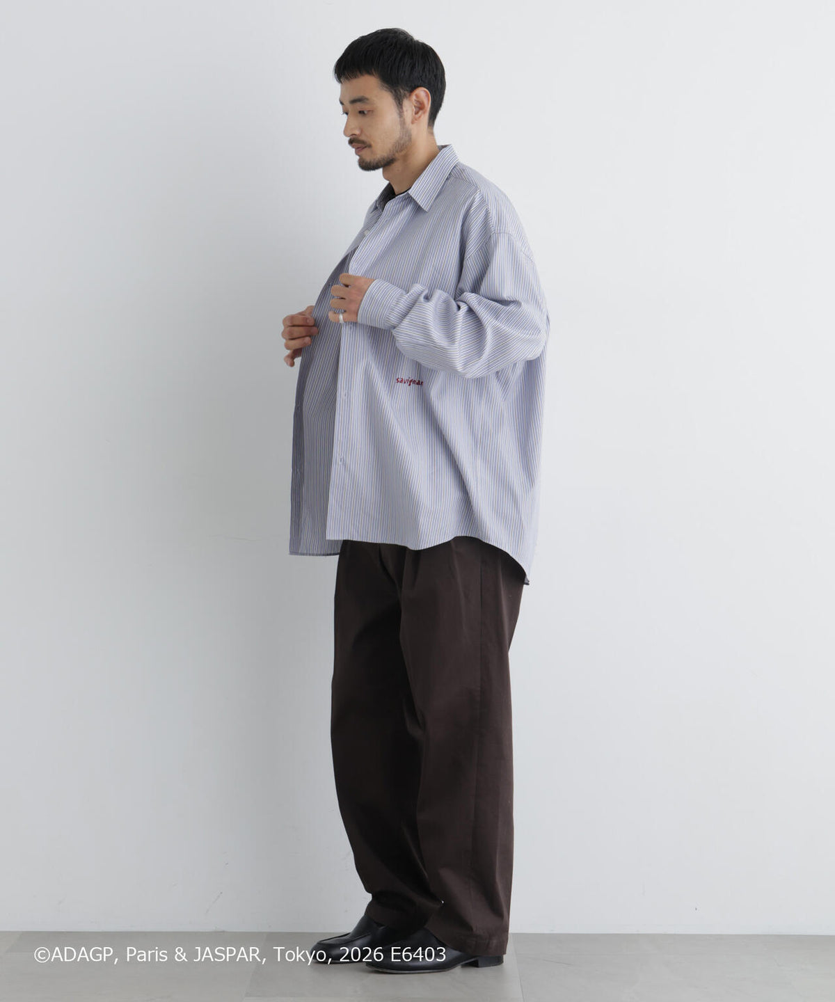「OtoNANO」×SAVIGNAC レタードワイドシャツ