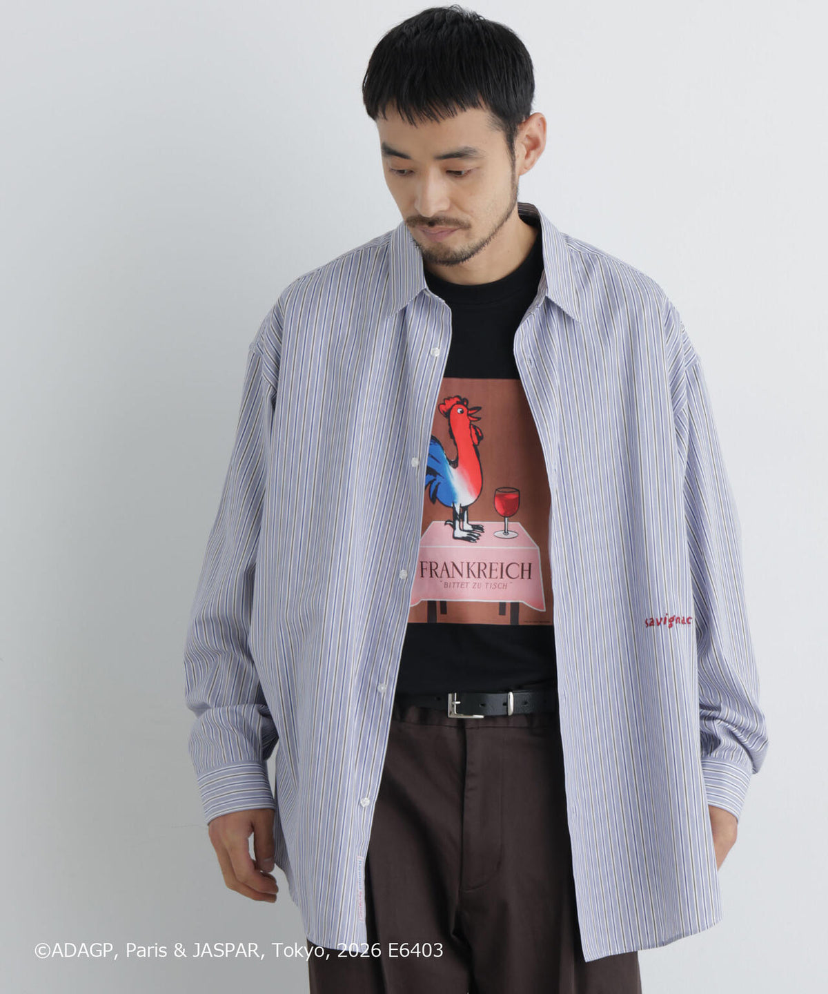 「OtoNANO」×SAVIGNAC レタードワイドシャツ