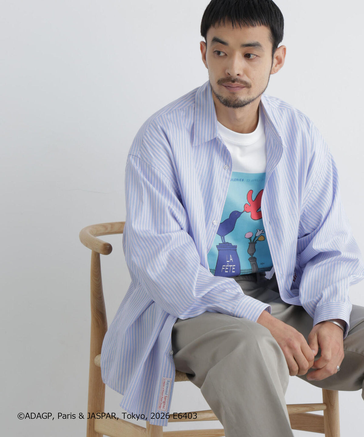 「OtoNANO」×SAVIGNAC レタードワイドシャツ
