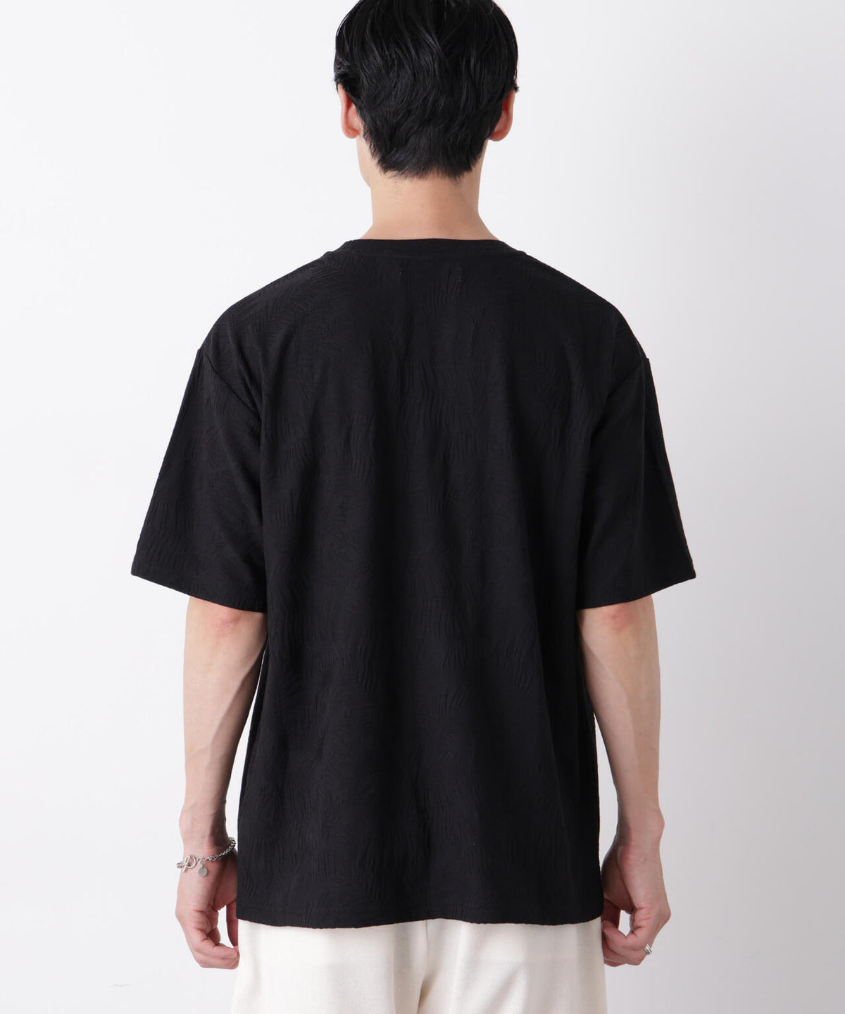 リンクスジャガードリーフ柄Tシャツ