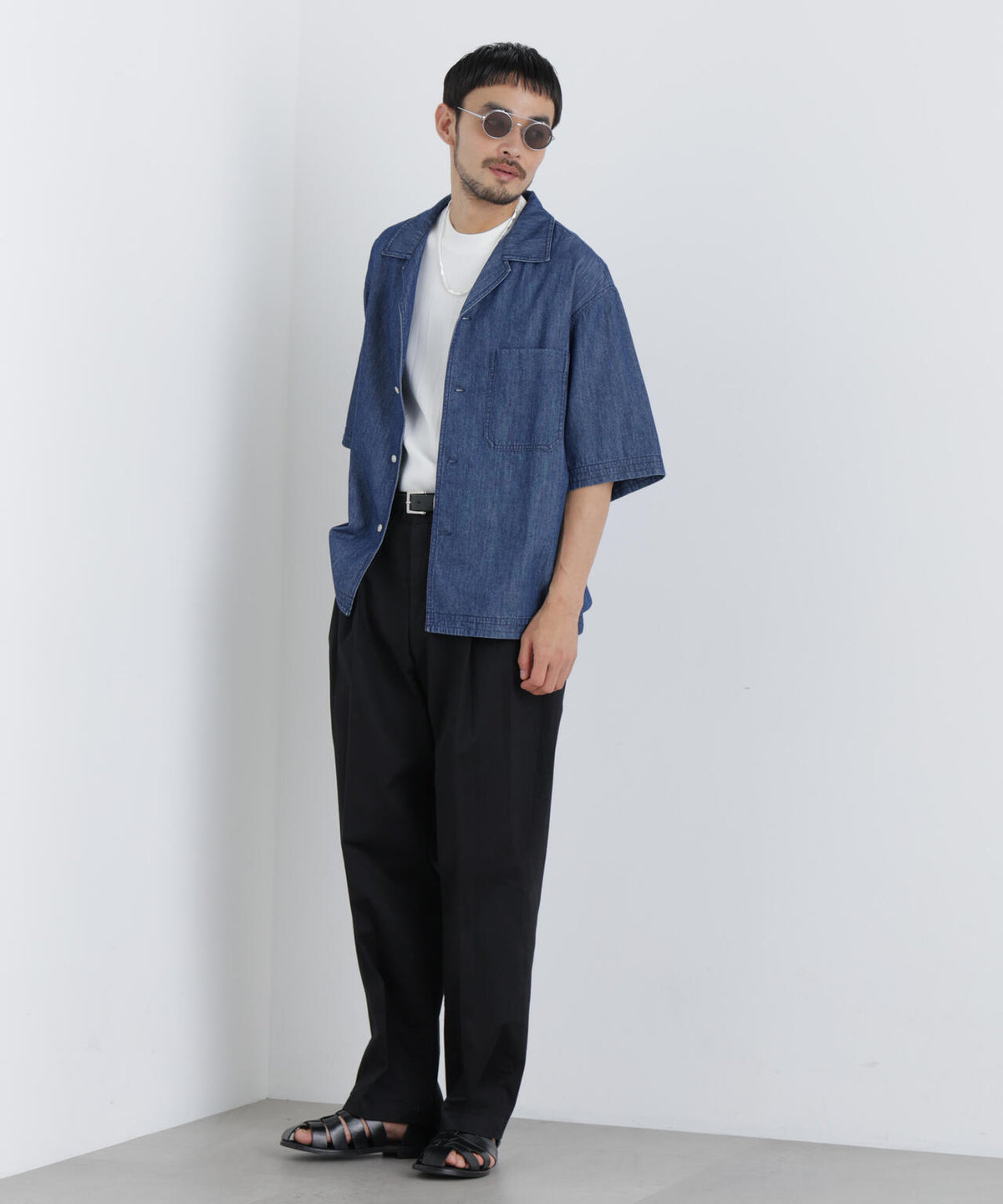 NewOnTrousers ウォッシュサテンWide テーパー
