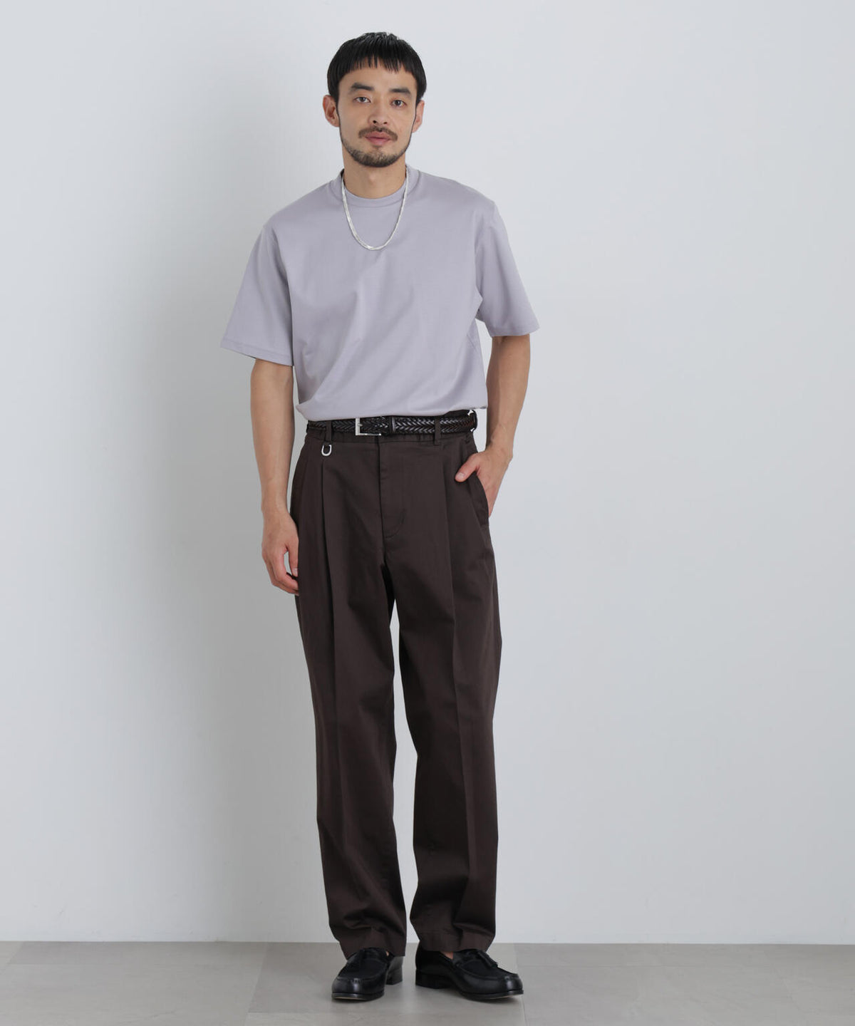 NewOnTrousers ウォッシュサテンWide テーパー