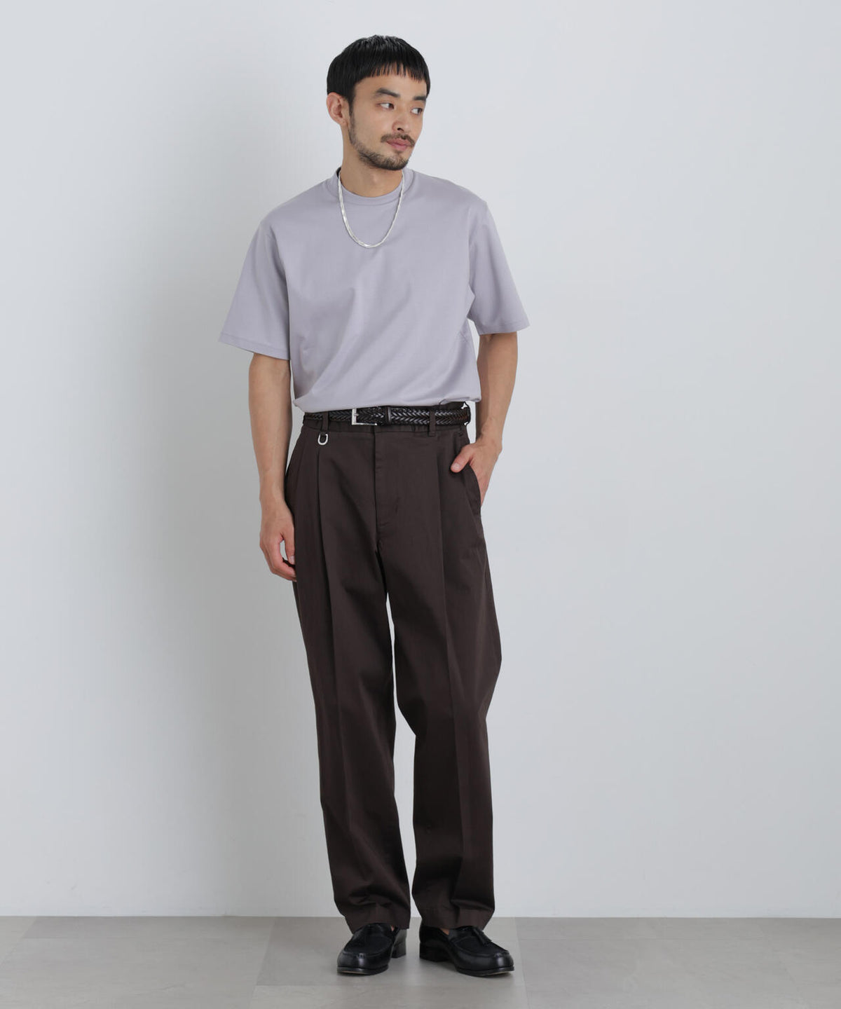 NewOnTrousers ウォッシュサテンWide テーパー