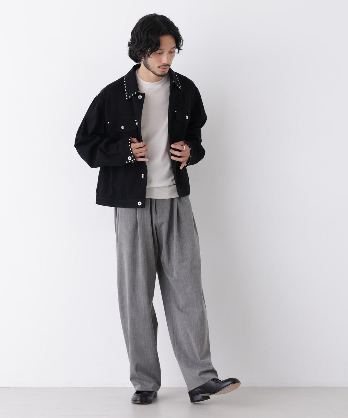 「DELEGANT」 バレルレッグイージーパンツ(セットアップ可)