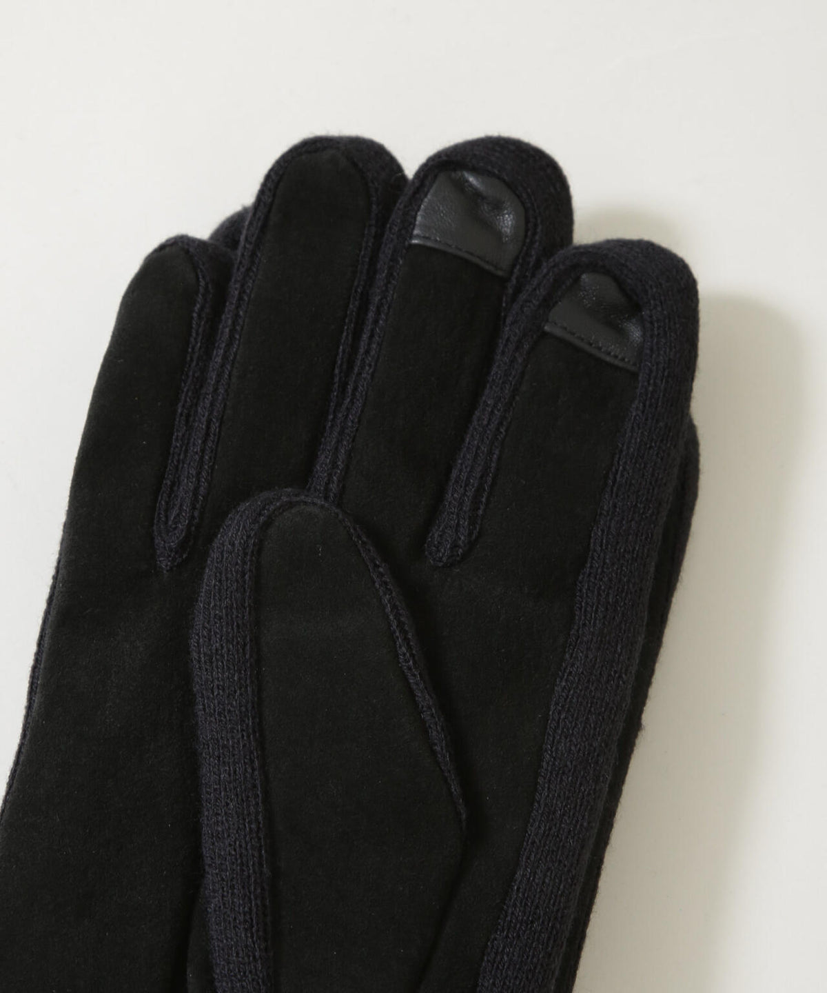 タッチパネル対応 シープレザーニットコンビグローブ