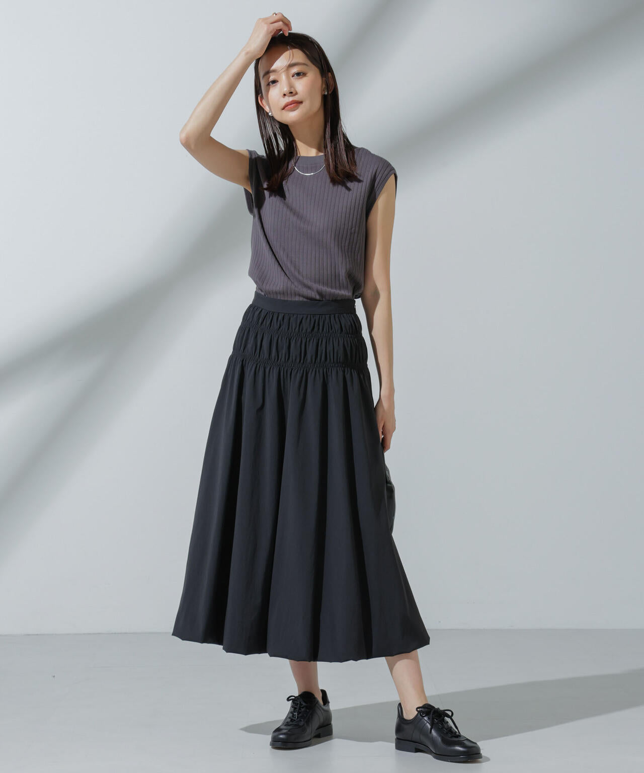 Anti Soaked(R) 汗染み防止 リブノースリーブTシャツ