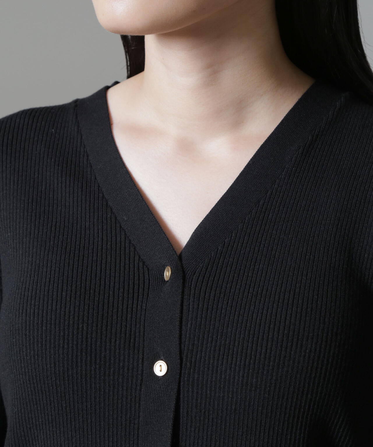 CICA&UVカット加工Vネックリブカーディガン