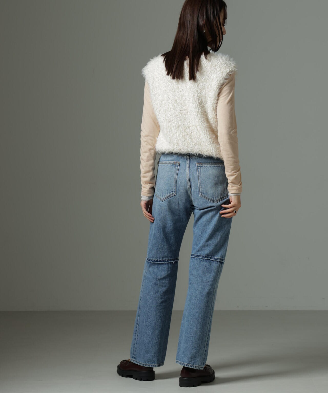 ファンシーシャギーニットベスト