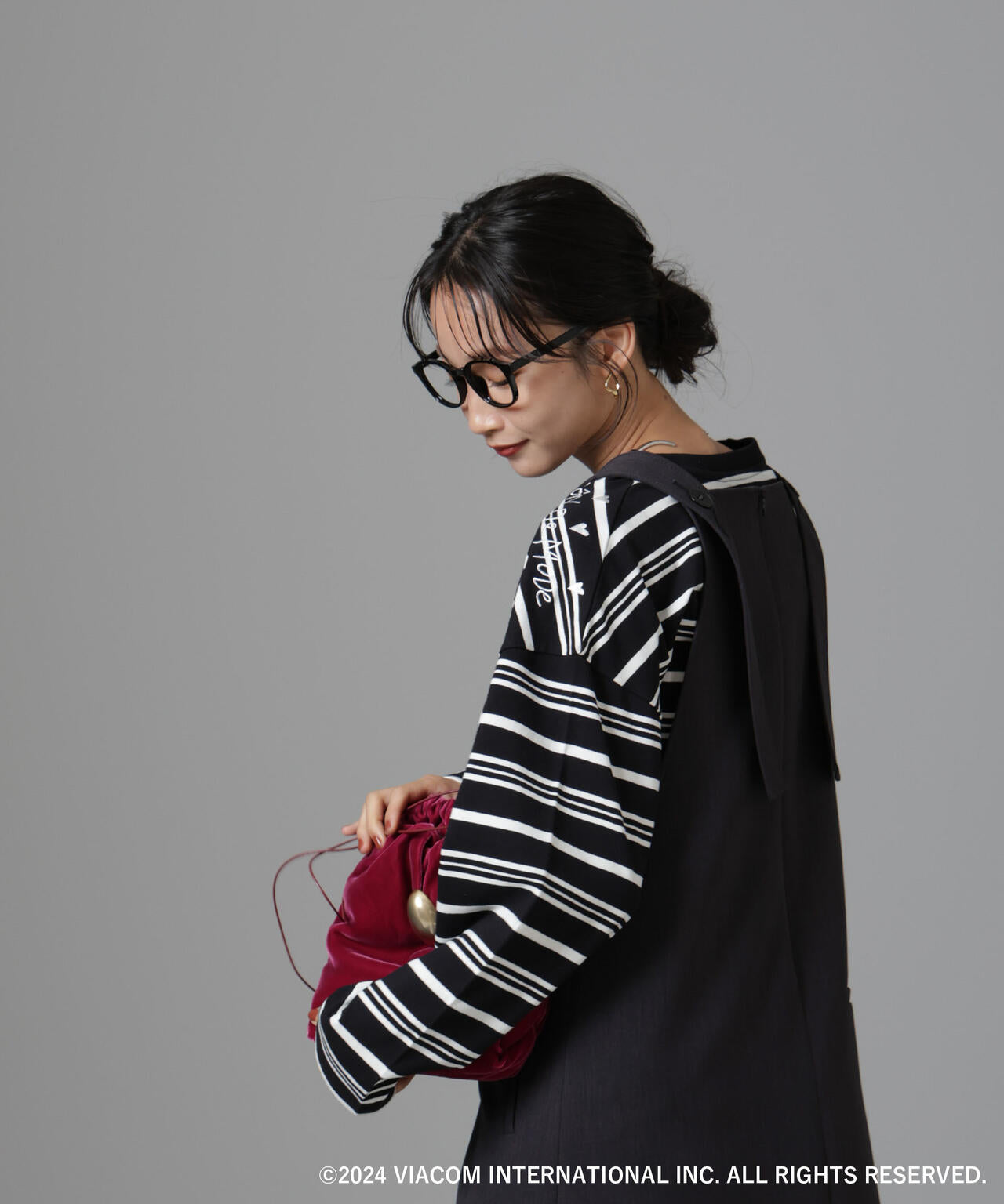 Emily in Paris×FUDGE 別注ボーダーロンT