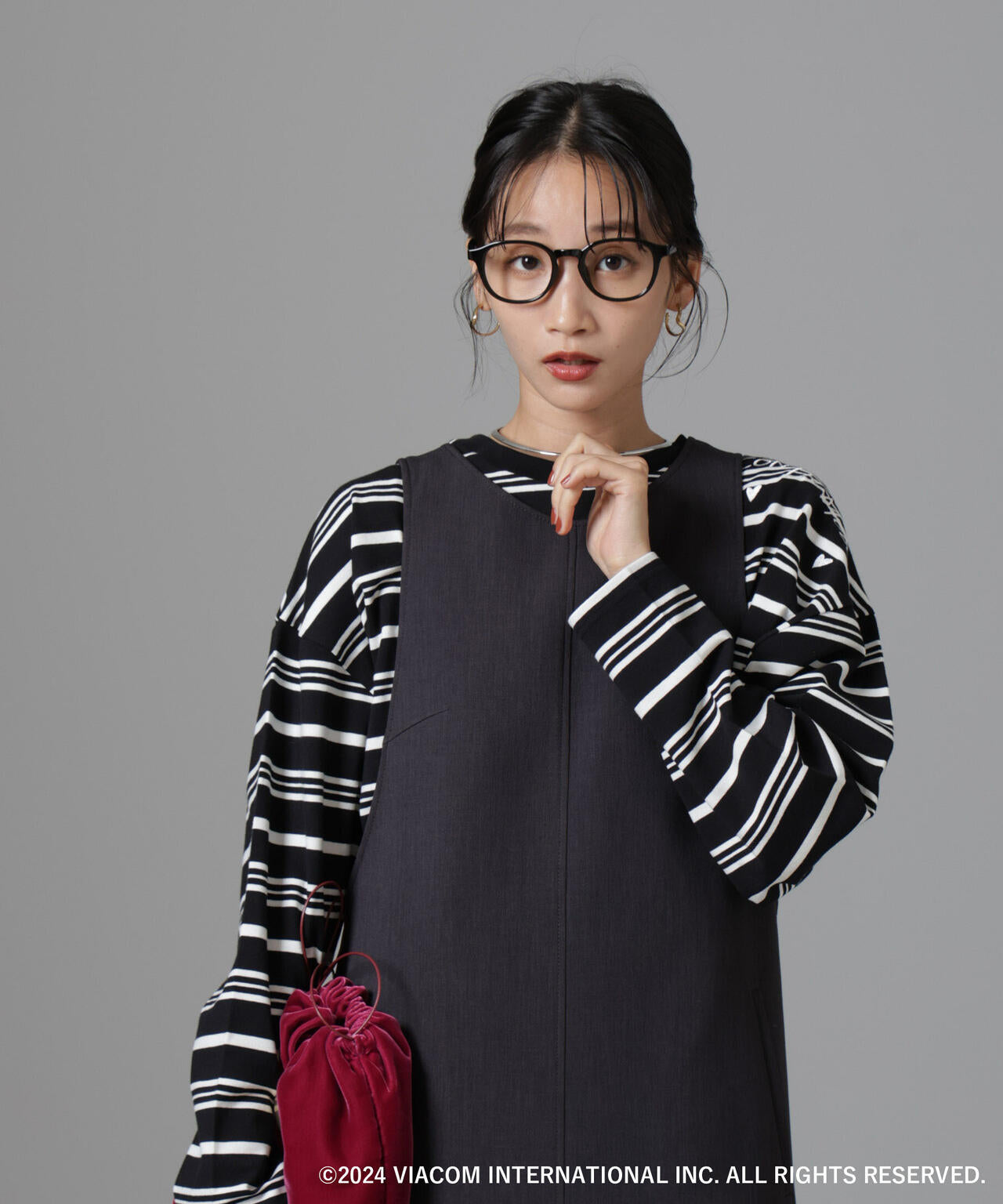 Emily in Paris×FUDGE 別注ボーダーロンT