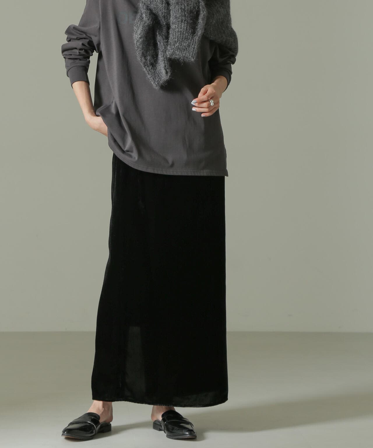 ベロアナロースカート