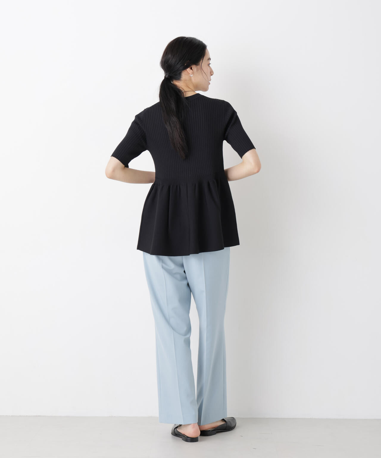 SUMMER VEIL KNIT ペプラムニットカーディガン