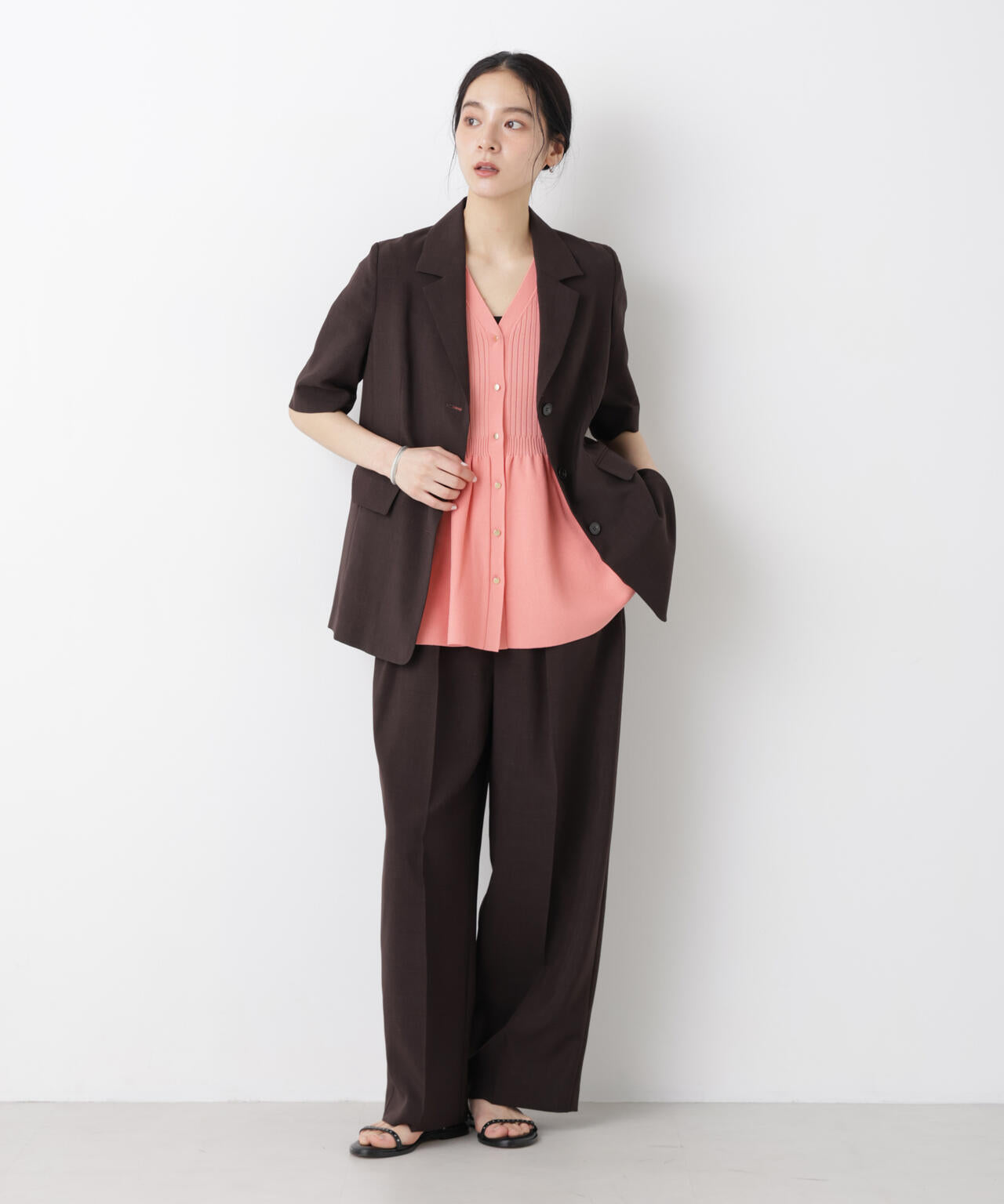 SUMMER VEIL KNIT ペプラムニットカーディガン