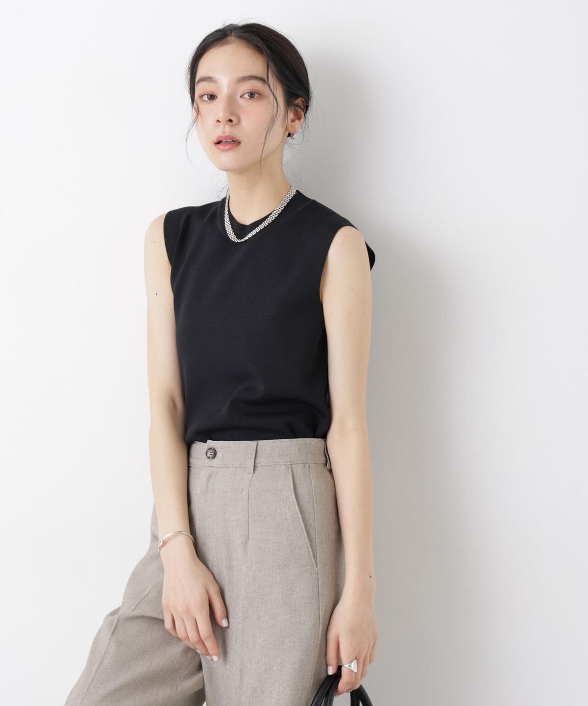 SUMMER VEIL KNIT 総針ノースリーブニット