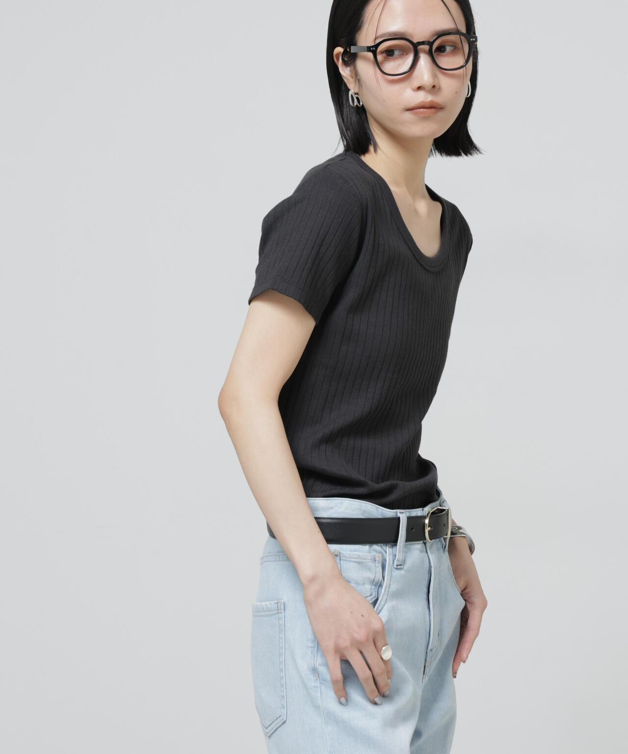 Anti Soaked(R) 汗染み防止コンパクトリブTシャツ