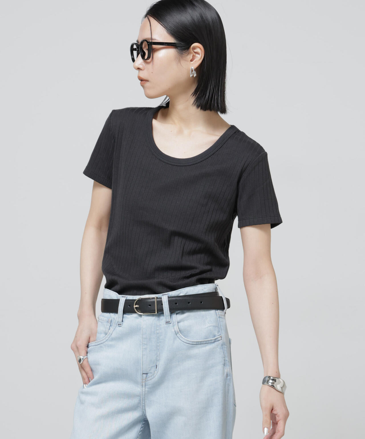 Anti Soaked(R) 汗染み防止コンパクトリブTシャツ