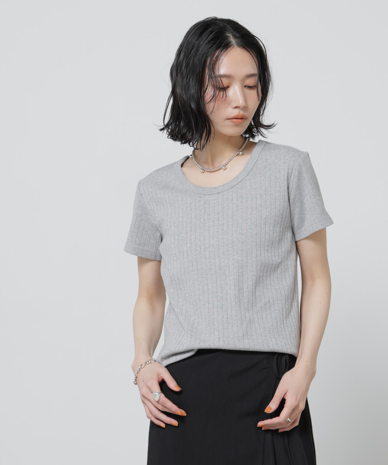 Anti Soaked(R) 汗染み防止コンパクトリブTシャツ