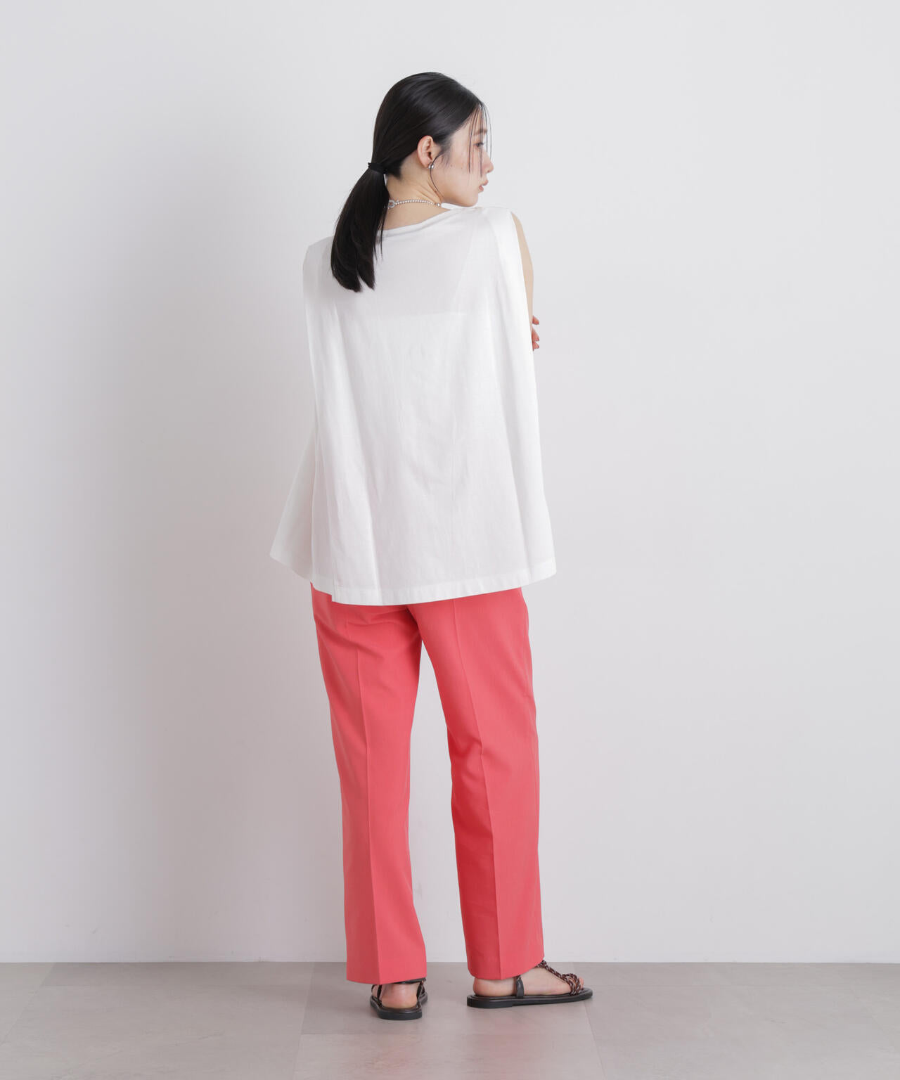 NANOFINE ボックスフレアカットトップス