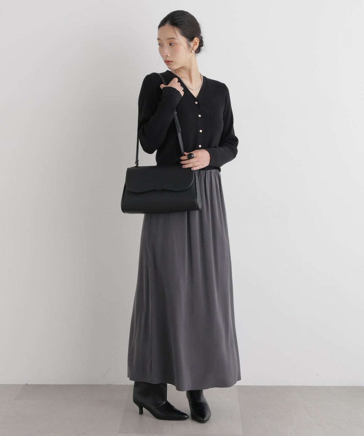CICA&UVカット加工Vネックリブカーディガン