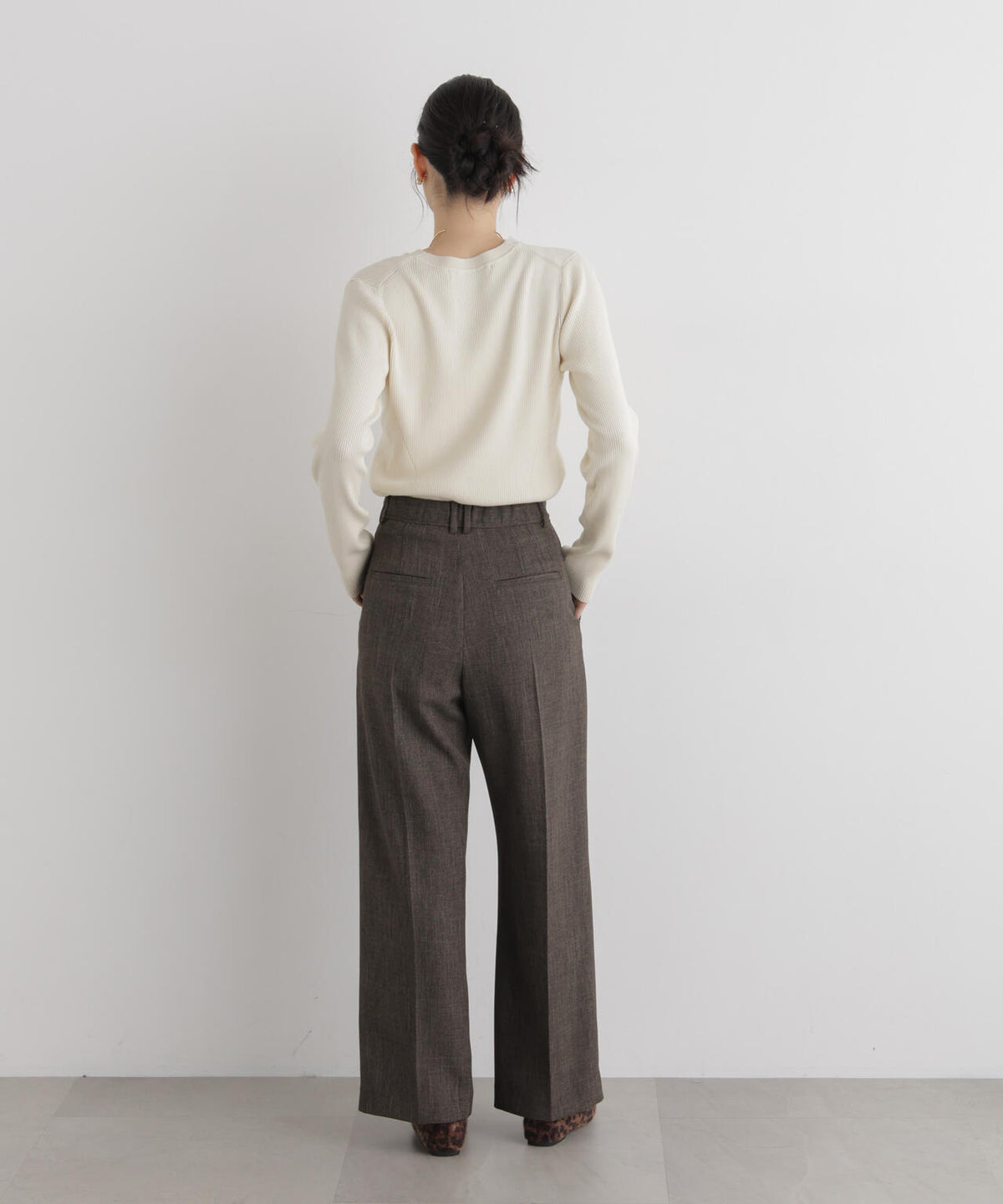 CICA&UVカット加工Vネックリブカーディガン