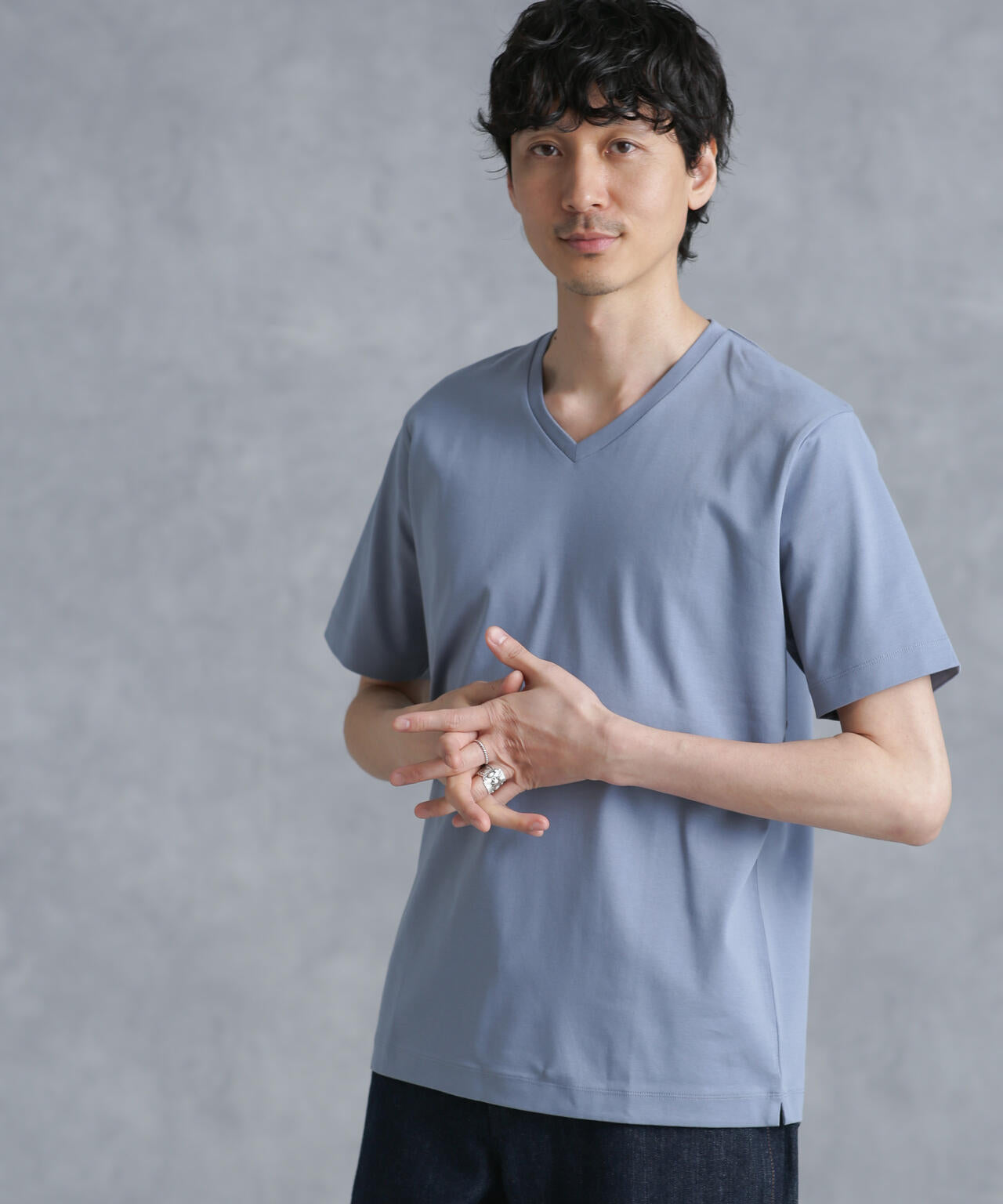 アンチスメル VネックTシャツ 半袖